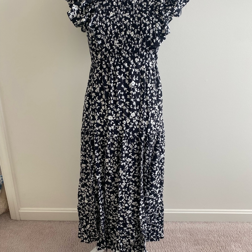 Old Navy Black & White Floral Maxi Dress
